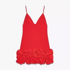 ZARA Short Embossed Floral Dress